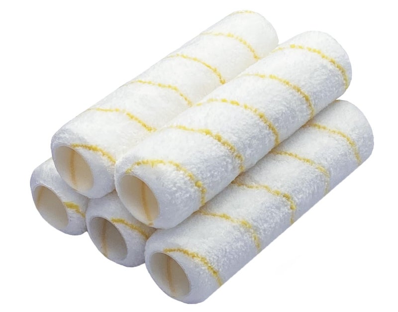 Greatandrew Great Andrew 5-Pack Paint Roller Covers 9 Inch, 3/8 Nap Microfiber Paint Roller Kit for Painting Projects on Smooth Textured Rough Surfaces, Walls, Ceilings, Houses, etc - Image 1